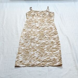 Elegant Tan and White Women's Dress